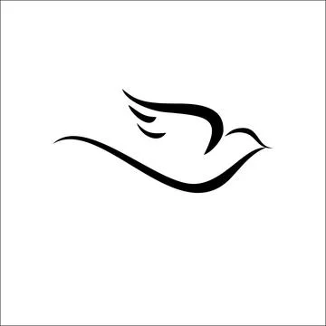 A flying swallow lines logo vector Stock Illustration