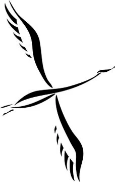 Flying swan Stock Illustration