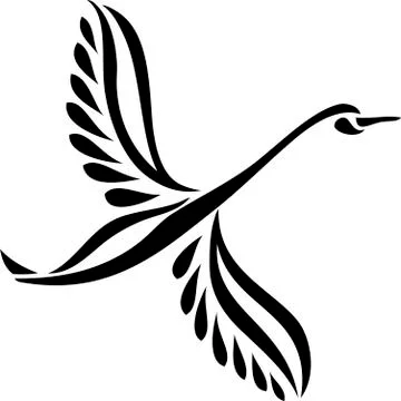 Flying swan Stock Illustration