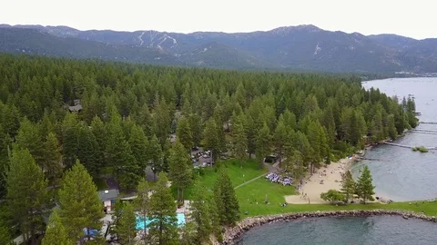 Flying To Tahoe Beach Stock Footage 81015231