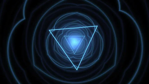 Flying in a texture of triangles and blue petals. Stock Footage 271225210