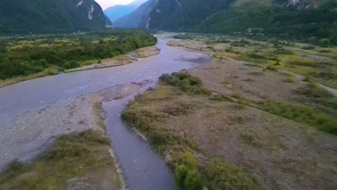 Flying on a throne in the Caucasus mountains Stock Footage 162056443