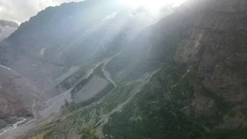 Flying on a throne in the Caucasus mountains Stock Footage 162057521
