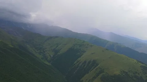 Flying on a throne in the Caucasus mountains Stock Footage 162159754