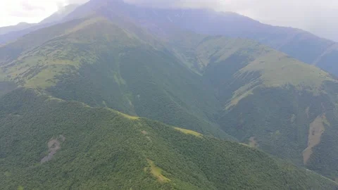 Flying on a throne in the Caucasus mountains Stock Footage 162159834