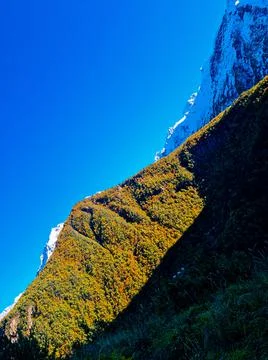 Flying on a throne in the Caucasus mountains Stock Photos