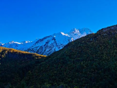 Flying on a throne in the Caucasus mountains Stock Photos
