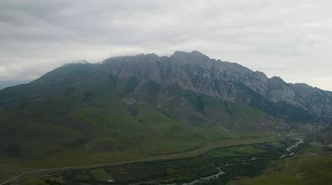 Flying on a throne in the Caucasus mountains Stock Photos