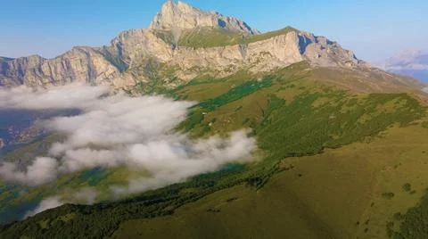 Flying on a throne in the Caucasus mountains Stock Photos