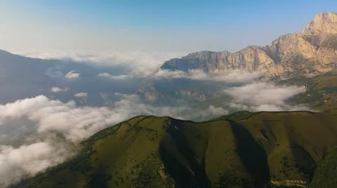 Flying on a throne in the Caucasus mountains Stock Photos