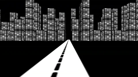 Flying through a 3D city Video stock 697181