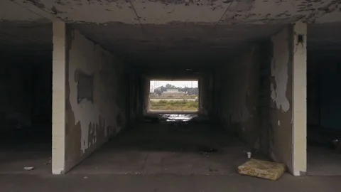 Flying Through Abandoned Motel Stock-Footage 95204032