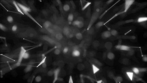 Flying through abstract digital data nodes and connection paths within any type Stock Footage 97506240