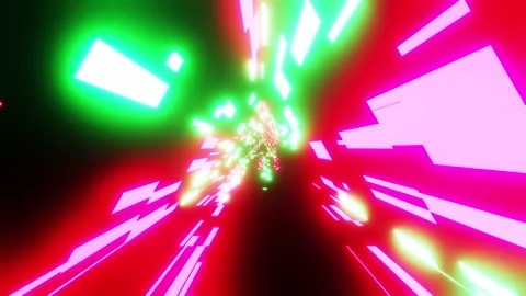 Flying through an abstract neon tunnel. Infinitely looped animation Stock Footage 207415840
