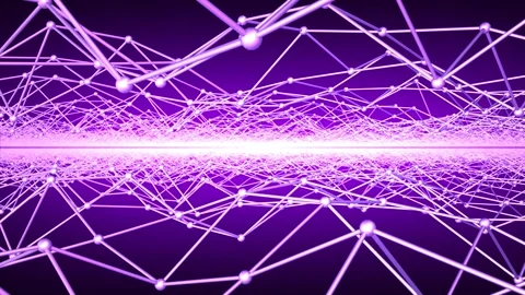 Flying through abstract structure with moving spheres and lines Stock Footage 266536491