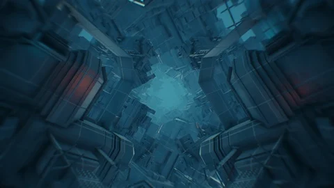 Flying through abstract tunel light v2 Video stock 106570270