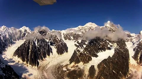 Flying through the Alaskan range to Denali Stock Footage 40449889