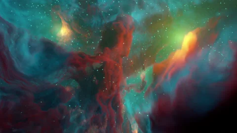 Flying through amazing nebula and star fields in deep space. Stock Footage 221520971