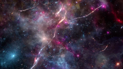 Flying through amazing nebula and star fields in deep space. Stock Footage 250410620