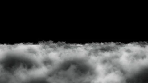 Flying through and above Clouds Black Night Sky with Alpha Map | Seamless Loop Stock Footage 74854292