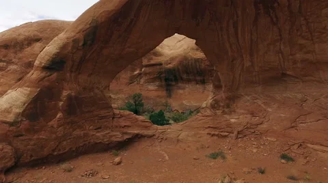 Flying through arch in Moab Stock Footage 68982971
