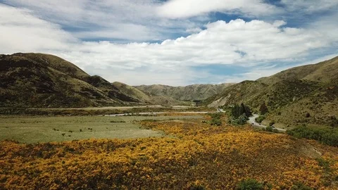 Flying through Arthur's Pass, New Zealand 库存影片 101813423