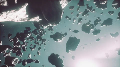 Flying through the asteroid belt in outer space Vidéo 238615668