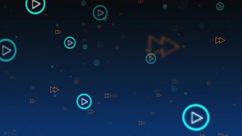Flying through the audio player icons Video stock 173067067