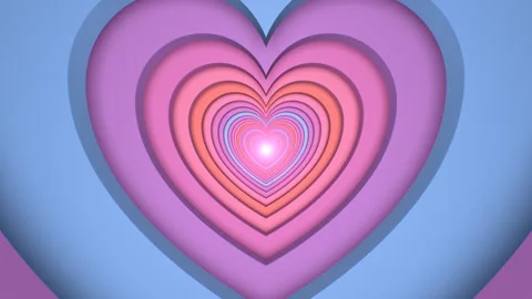 Flying Through Beautiful Layered Heart Shape Cutout Endless 3D Tunnel Vidéo 331292992