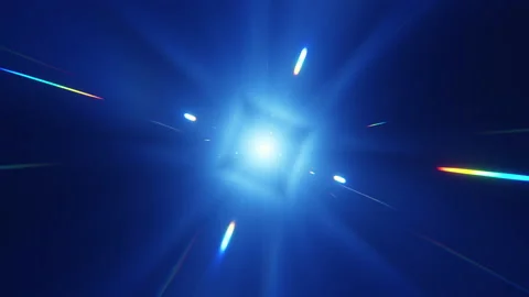 Flying through beautiful light bursts in cyber space Video stock 163210530