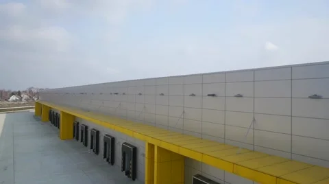 Flying through the big empty warehouse. Stock Footage 48422858