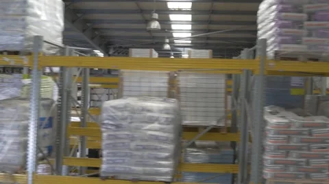 Flying through the big factory warehouse Stock Footage 62914150
