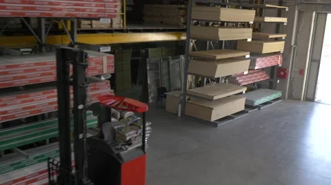 Flying through the big factory warehouse Stock Footage 62943288