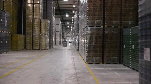 Flying through the big warehouse. Stock Footage 46751102