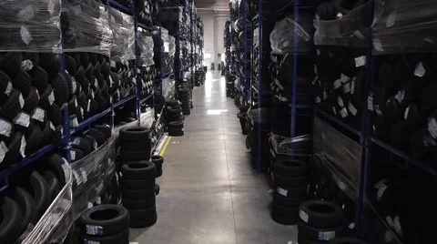 Flying through the big warehouse Stock Footage 63520879