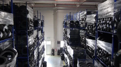 Flying through the big warehouse Stock Footage 63520896