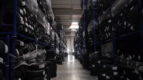 Flying through the big warehouse Stock Footage 63520926