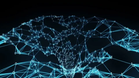 Flying through Binary Digital Plexus Tunnel Funnel 스톡 동영상 82707475