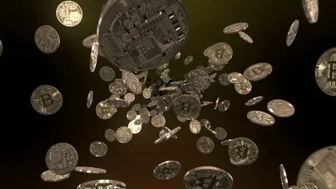 Flying through Bitcoins Stock Footage 85059812