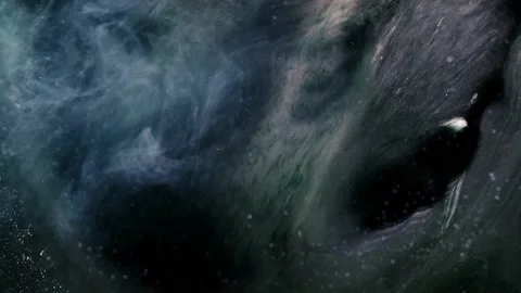 A Flying through a blue and green galaxy from another universe Stock Footage 155303949