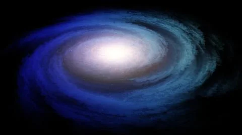Flying through the blue galaxy. 3d rendering Stock Illustration
