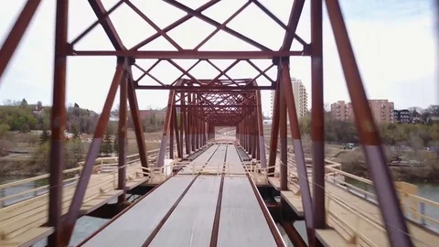 Flying through a bridge Stock Footage 77710007