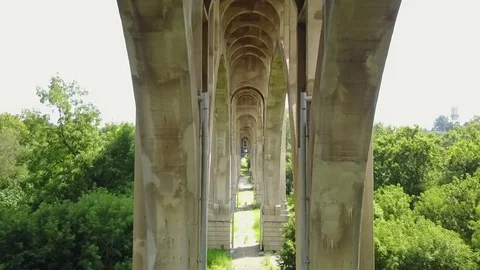 FLYING THROUGH A BRIDGE1 Stock Footage 80563581