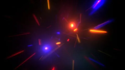 Flying through bright colored particles loop Stock Footage 326969513