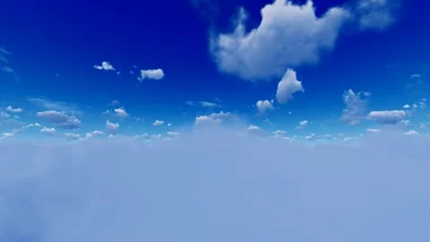 Flying through the clear blue sky and white clouds Vidéo 290999892