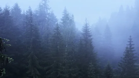 Flying through the clouds above mountain tops. High peaks wonderful morning Stock Footage 135168782