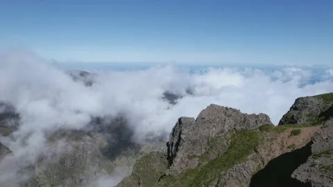 Flying Through Clouds Above Mountain Natural Landscape 4K Video stock 171249954
