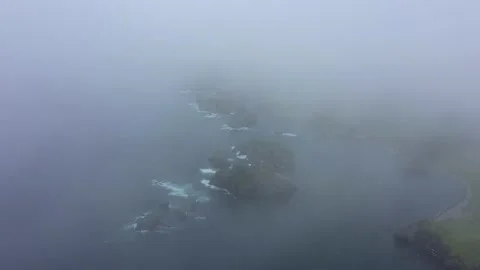 Flying Through a Clouds in Beautiful Bay, Shikotan Island, Russia. Vídeos de archivo 168575787