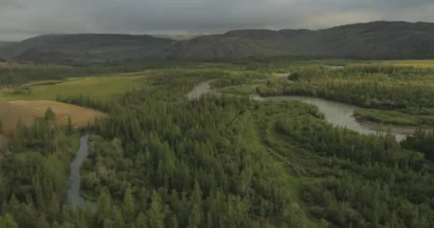 Flying through clouds with beautiful landscape view over the mountains. Stock Footage 62221527