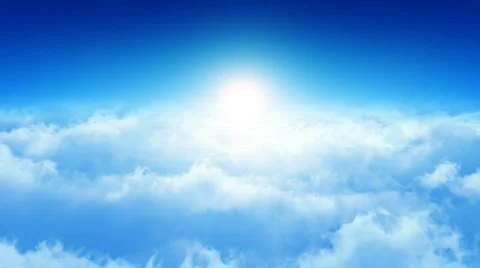 Flying Through The Clouds. Blue. Looop Stock Footage